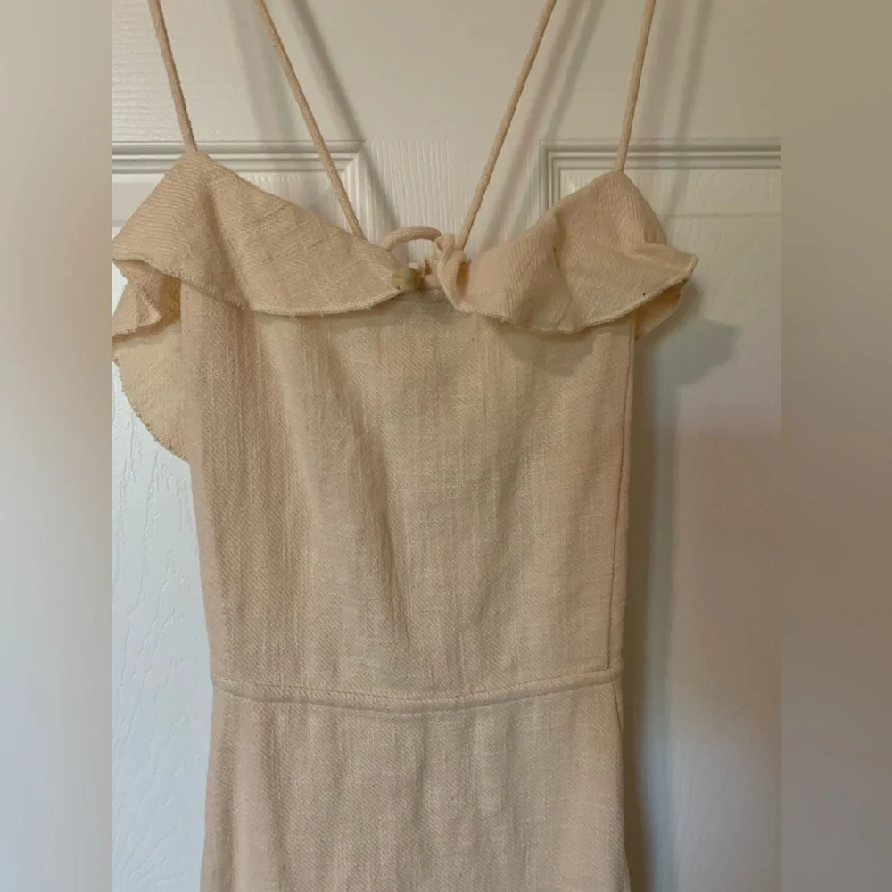 NWT Free People Ruffle Cream Sleeveless‎ Backless Dress Boho Cottagecore Western - Picture 8 of 11